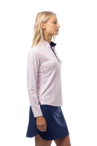 SOLCOOL PRINT MOCK. GOLF CREST. PINK. 900463 - SanSoleil