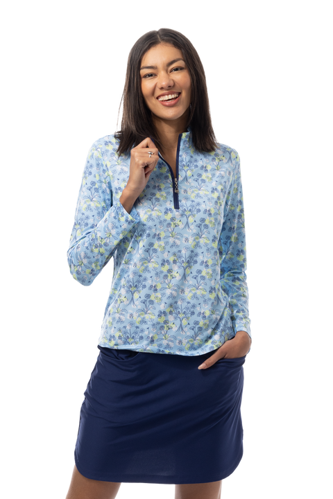 SANSOLEIL'S SOLCOOL 1/4 ZIP MOCK. MAKE A WISH. 900463