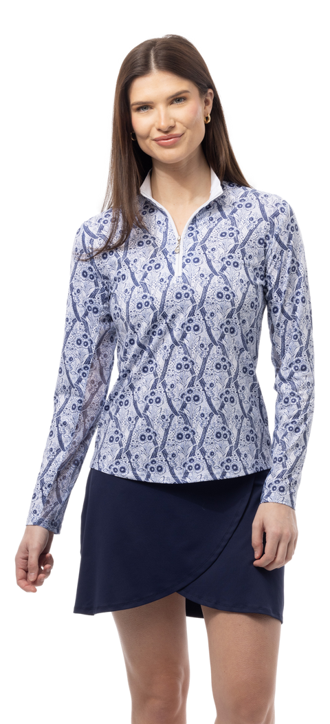 SOLCOOL PRINT MOCK. TRELLIS. NAVY. 900463