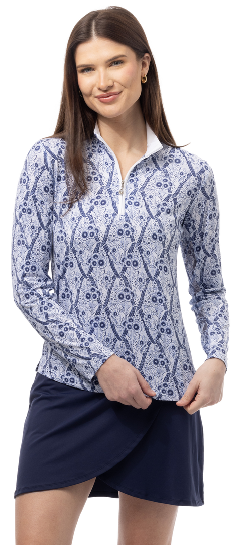 SOLCOOL PRINT MOCK. TRELLIS. NAVY. 900463