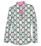 SOLCOOL 1/4 ZIP MOCK. TROPICAL TIDINGS. 900463 - SanSoleil