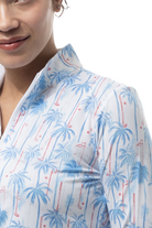 SOLCOOL 1/4 ZIP MOCK. GOLF PARADISE. BLUE. 900463 - SanSoleil