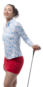 SOLCOOL 1/4 ZIP MOCK. GOLF PARADISE. BLUE. 900463 - SanSoleil