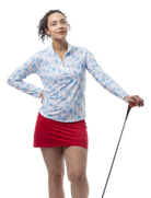 SOLCOOL 1/4 ZIP MOCK. GOLF PARADISE. BLUE. 900463 - SanSoleil