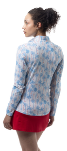 SOLCOOL 1/4 ZIP MOCK. GOLF PARADISE. BLUE. 900463 - SanSoleil