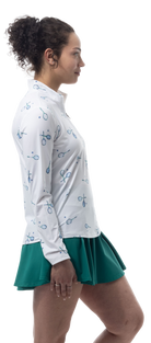 SOLCOOL 1/4 ZIP MOCK. MATCH PLAY. GREEN NAVY. 900463 - SanSoleil