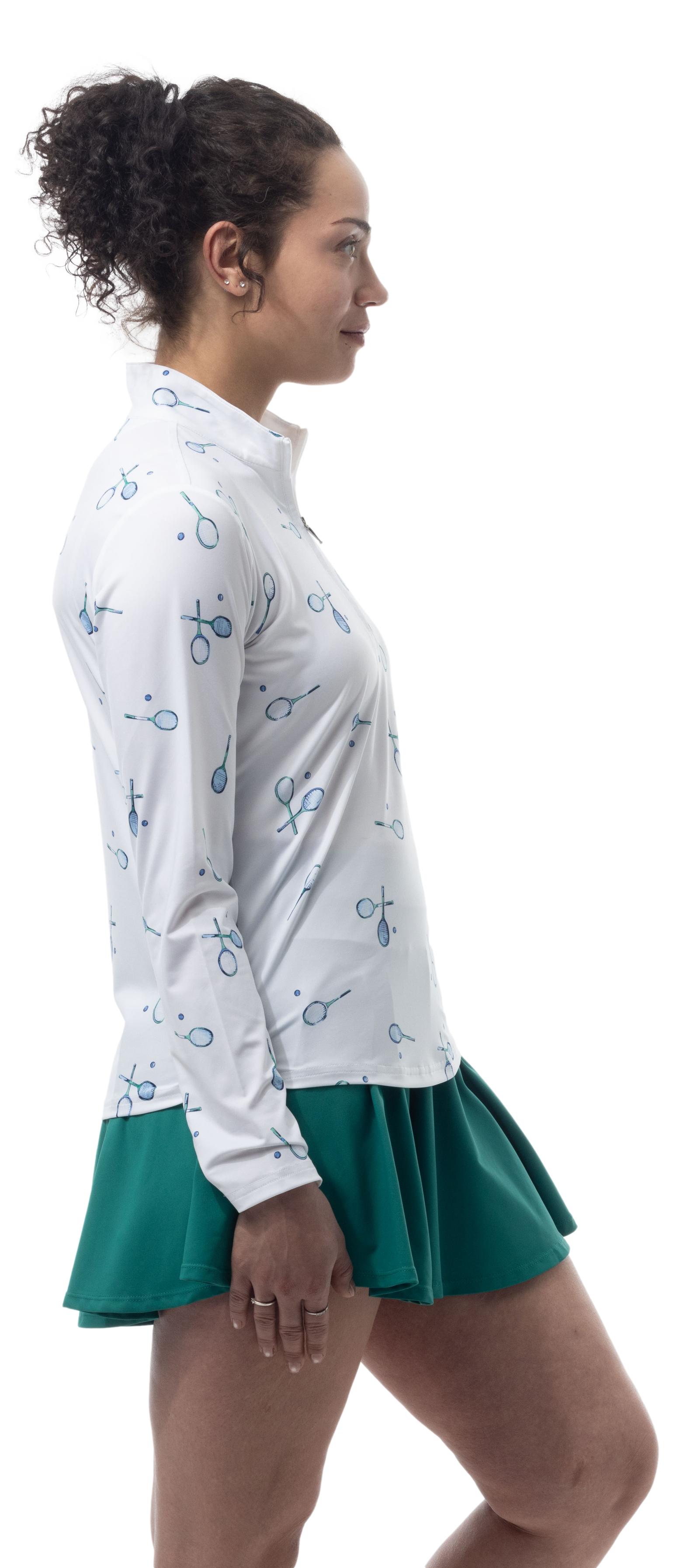 SOLCOOL 1/4 ZIP MOCK. MATCH PLAY. GREEN NAVY. 900463 - SanSoleil