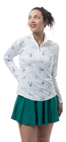 SOLCOOL 1/4 ZIP MOCK. MATCH PLAY. GREEN NAVY. 900463 - SanSoleil