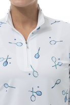 SOLCOOL 1/4 ZIP MOCK. MATCH PLAY. GREEN NAVY. 900463 - SanSoleil