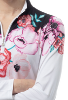 SOLCOOL 1/4 ZIP MOCK. POPPY PATCH. BLACK. 900463 - SanSoleil