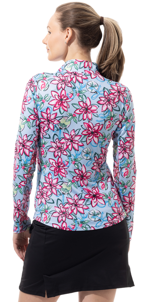 SOLCOOL PRINT MOCK. PINK POINSETTIA - 900463