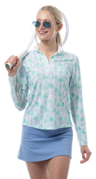 SOLCOOL 1/4 ZIP MOCK. TENNIS PARADISE. 900463 - SanSoleil