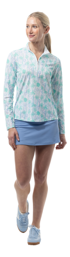 SOLCOOL 1/4 ZIP MOCK. TENNIS PARADISE. 900463 - SanSoleil