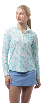 SOLCOOL 1/4 ZIP MOCK. TENNIS PARADISE. 900463 - SanSoleil