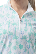 SOLCOOL 1/4 ZIP MOCK. TENNIS PARADISE. 900463 - SanSoleil