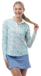 SOLCOOL 1/4 ZIP MOCK. TENNIS PARADISE. 900463 - SanSoleil