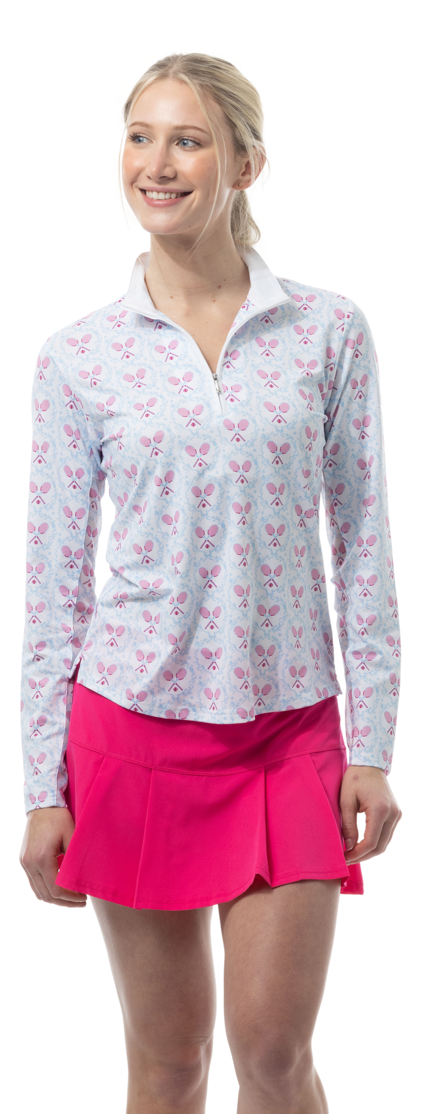 SOLCOOL 1/4 ZIP MOCK. TENNISON. ARTIC BERRY. 900463 - SanSoleil