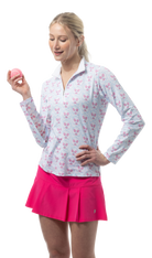 SOLCOOL 1/4 ZIP MOCK. TENNISON. ARTIC BERRY. 900463 - SanSoleil