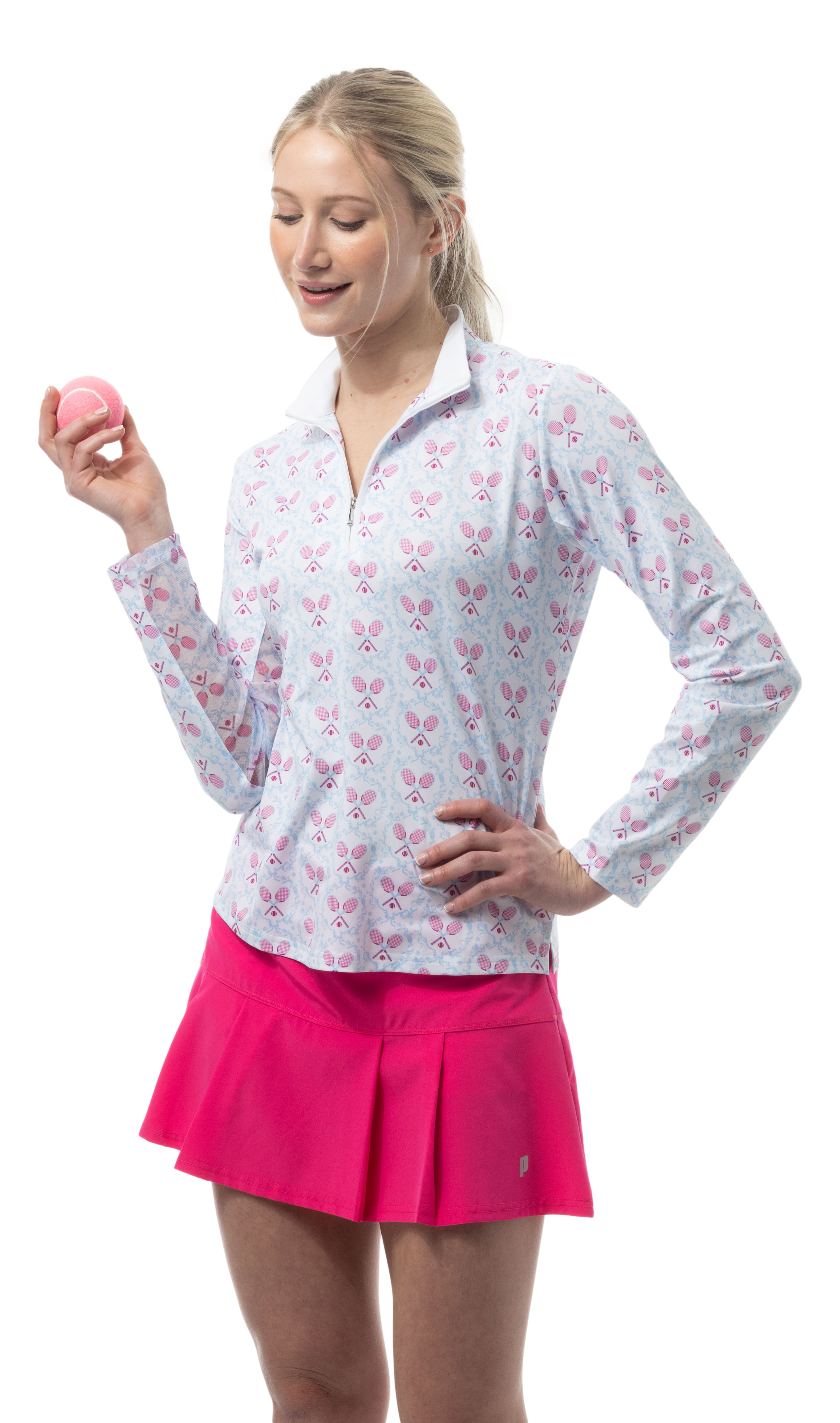 SOLCOOL 1/4 ZIP MOCK. TENNISON. ARTIC BERRY. 900463 - SanSoleil