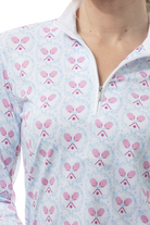 SOLCOOL 1/4 ZIP MOCK. TENNISON. ARTIC BERRY. 900463 - SanSoleil