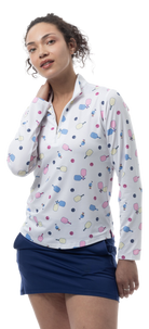 SOLCOOL 1/4 ZIP MOCK. UNDERSERVED AGAIN. 900463 - SanSoleil