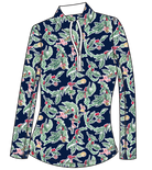 SOLCOOL 1/4 ZIP MOCK. HOLLY JOLLY. 900463 - SanSoleil