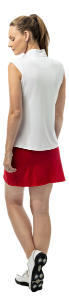 SanSoleil SOLCOOL 1/4 zip sleeveless mock shirt with Glory Days print, lightweight and breathable athletic top.