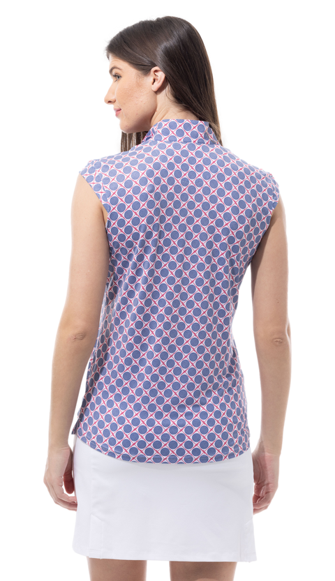 SOLCOOL SLEEVELESS MOCK. SEEING SPOTS. INK/RED. 900471