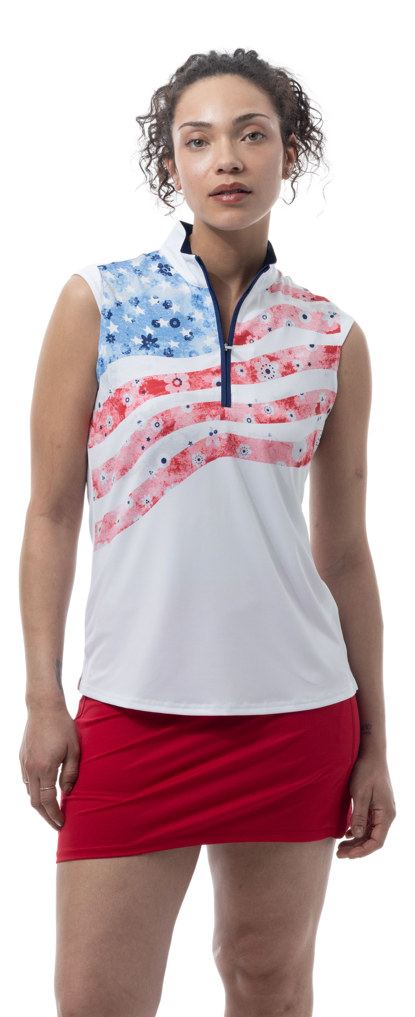 SOLCOOL SLEEVELESS MOCK. LIBERTY GARDEN. 900471 - SanSoleil