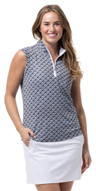 SOLCOOL SLEEVELESS MOCK. SHELLTEE BLACK.  900471 - SanSoleil