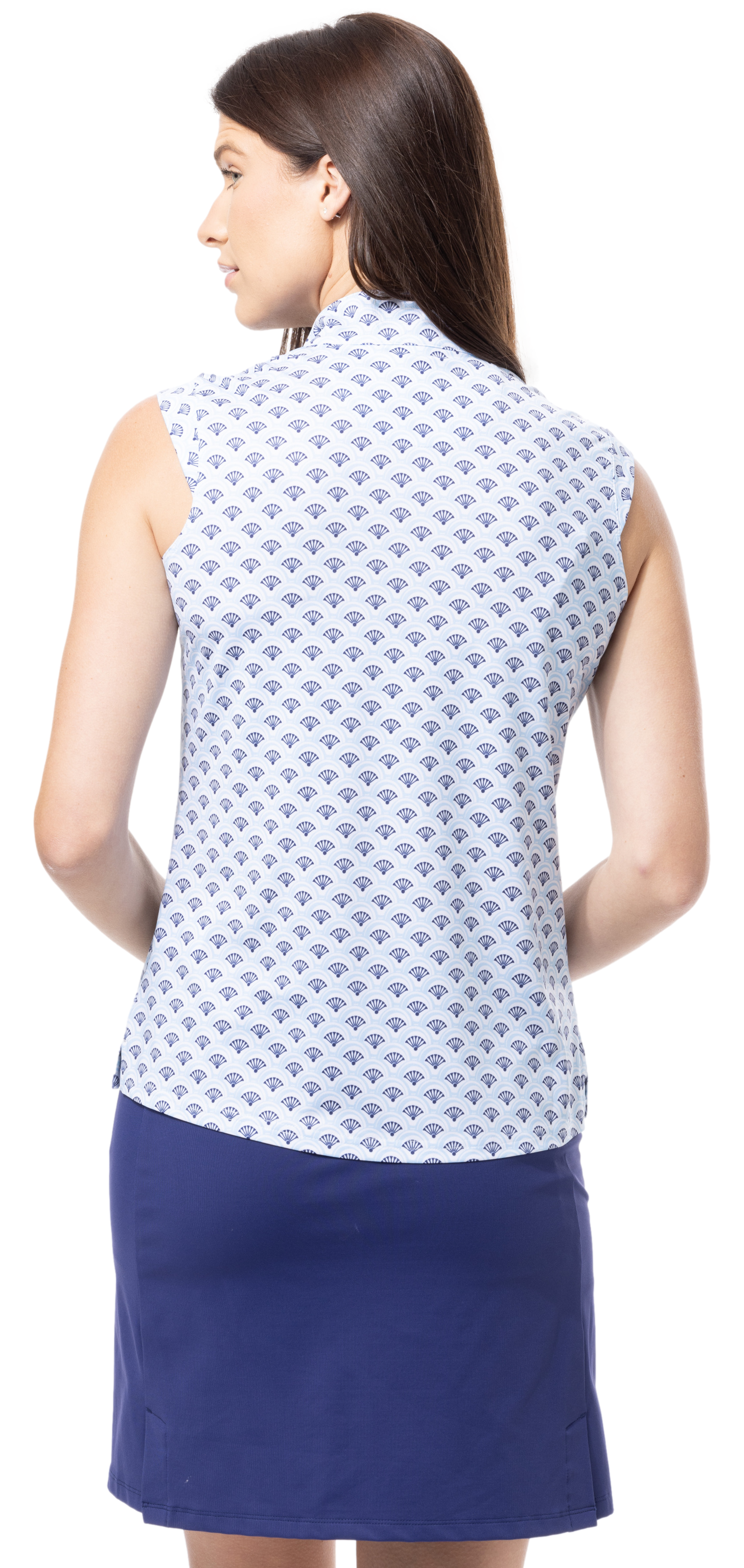 SOLCOOL SLEEVELESS MOCK. SHELLTEE BLUE.  900471 - SanSoleil