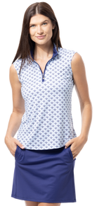 SOLCOOL SLEEVELESS MOCK. SHELLTEE BLUE.  900471 - SanSoleil