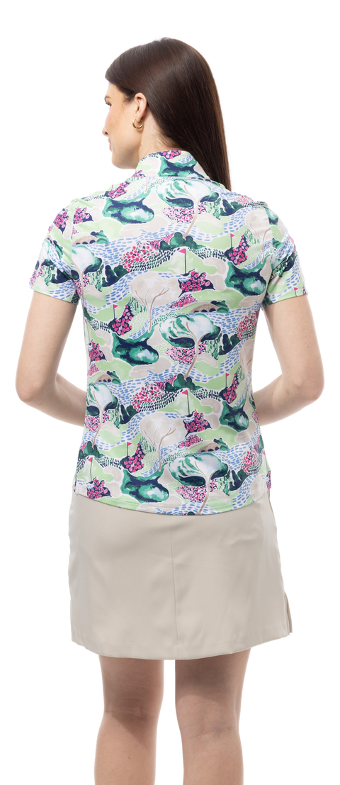 SOLCOOL SHORT SLEEVE MOCK . AZALEA AUGUSTA. 900478