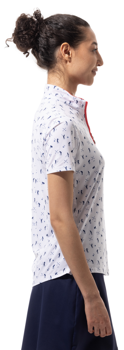 SOLCOOL SHORT SLEEVE MOCK . A PUT ABOVE. NAVY 900478