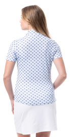 SOLCOOL SHORT SLEEVE MOCK. SHELLTEE BLUE. 900478 - SanSoleil