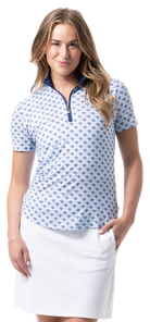 SOLCOOL SHORT SLEEVE MOCK. SHELLTEE BLUE. 900478 - SanSoleil