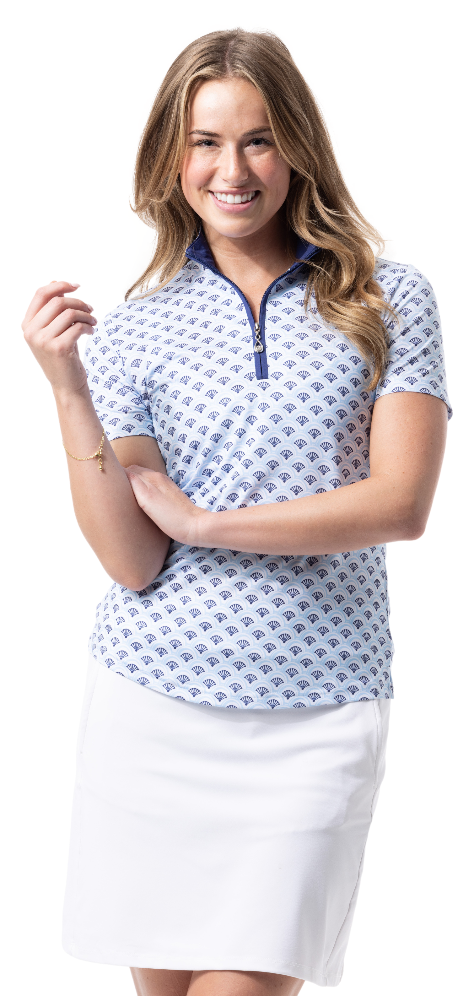 SOLCOOL SHORT SLEEVE MOCK - SHELLTEE BLUE. 900478