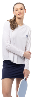 SUNGLOW RELAXED  DROP-TAIL TEE. PICKERING. WHITE. 900479 - SanSoleil