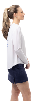 SUNGLOW RELAXED  DROP-TAIL TEE. PICKERING. WHITE. 900479 - SanSoleil