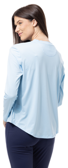 SUNGLOW RELAXED  DROP-TAIL TEE. RACQUETEER . BLUE. 900479 - SanSoleil