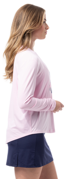 SUNGLOW RELAXED  DROP-TAIL TEE. RACQUETEER . PINK. 900479 - SanSoleil