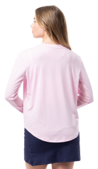 SUNGLOW RELAXED  DROP-TAIL TEE. RACQUETEER . PINK. 900479 - SanSoleil