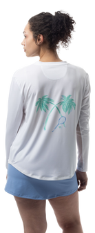 SUNGLOW RELAXED  DROP-TAIL TEE. TENNIS PARADISE. 900479 - SanSoleil