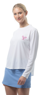 SUNGLOW RELAXED  DROP-TAIL TEE. TENNISON.  ARTIC BERRY. 900479 - SanSoleil