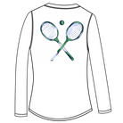 SanSoleil SunGlow Relaxed Drop-Tail Tee with matching Play print in green navy, long sleeve design, casual and comfortable fit.