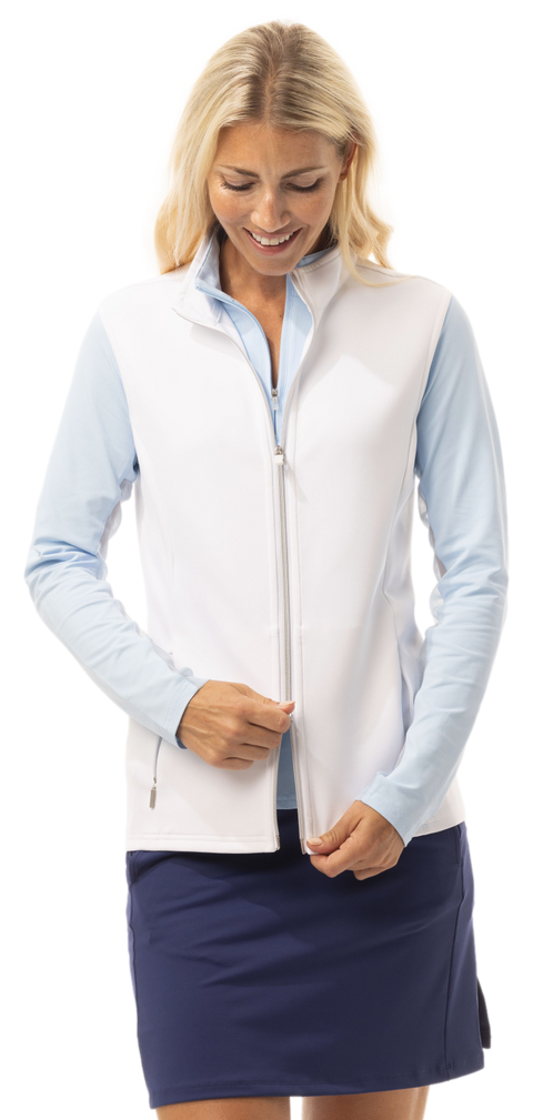 SOLLAYER ZIP VEST.  WHITE. 900512