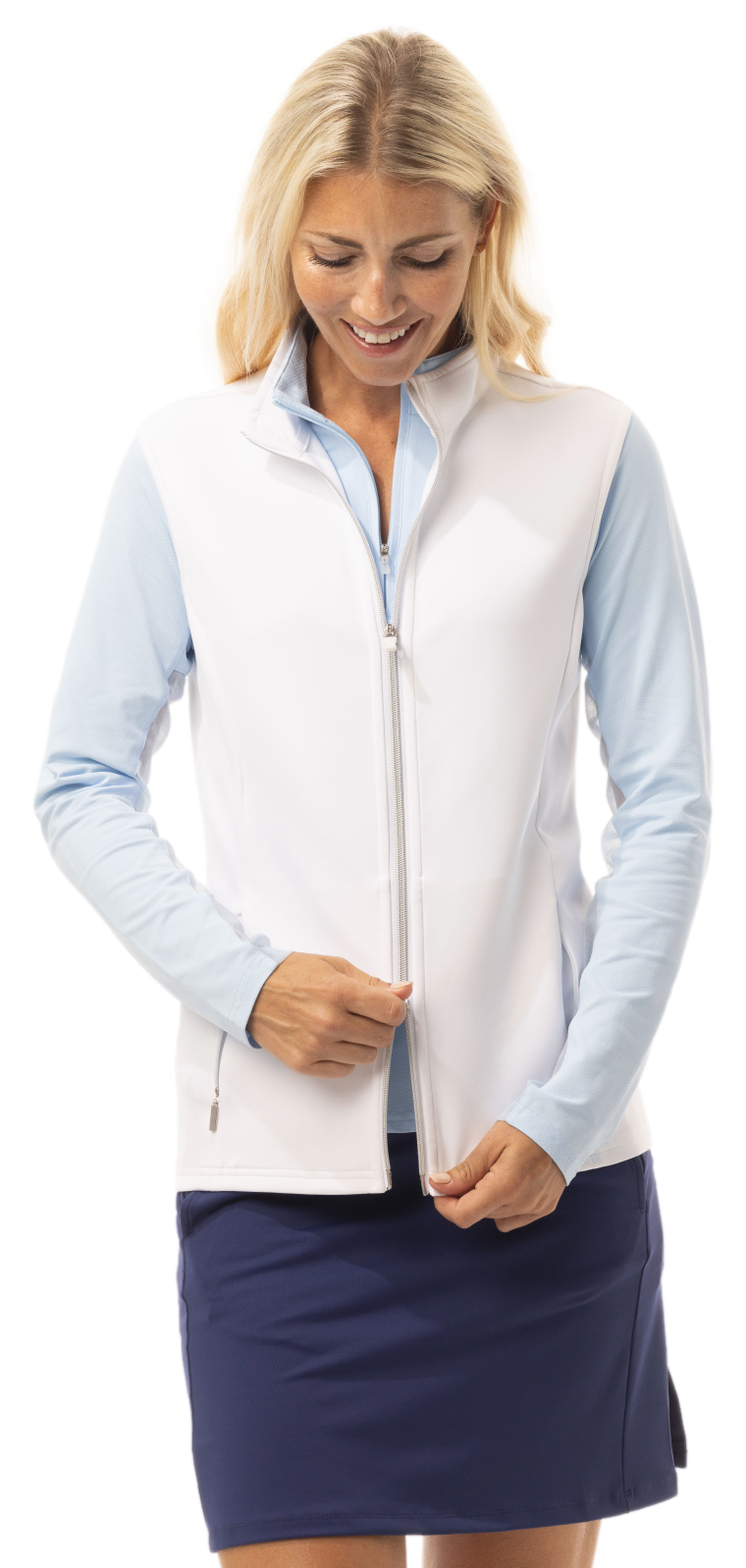 SOLLAYER ZIP VEST.  WHITE. 900512 - SanSoleil
