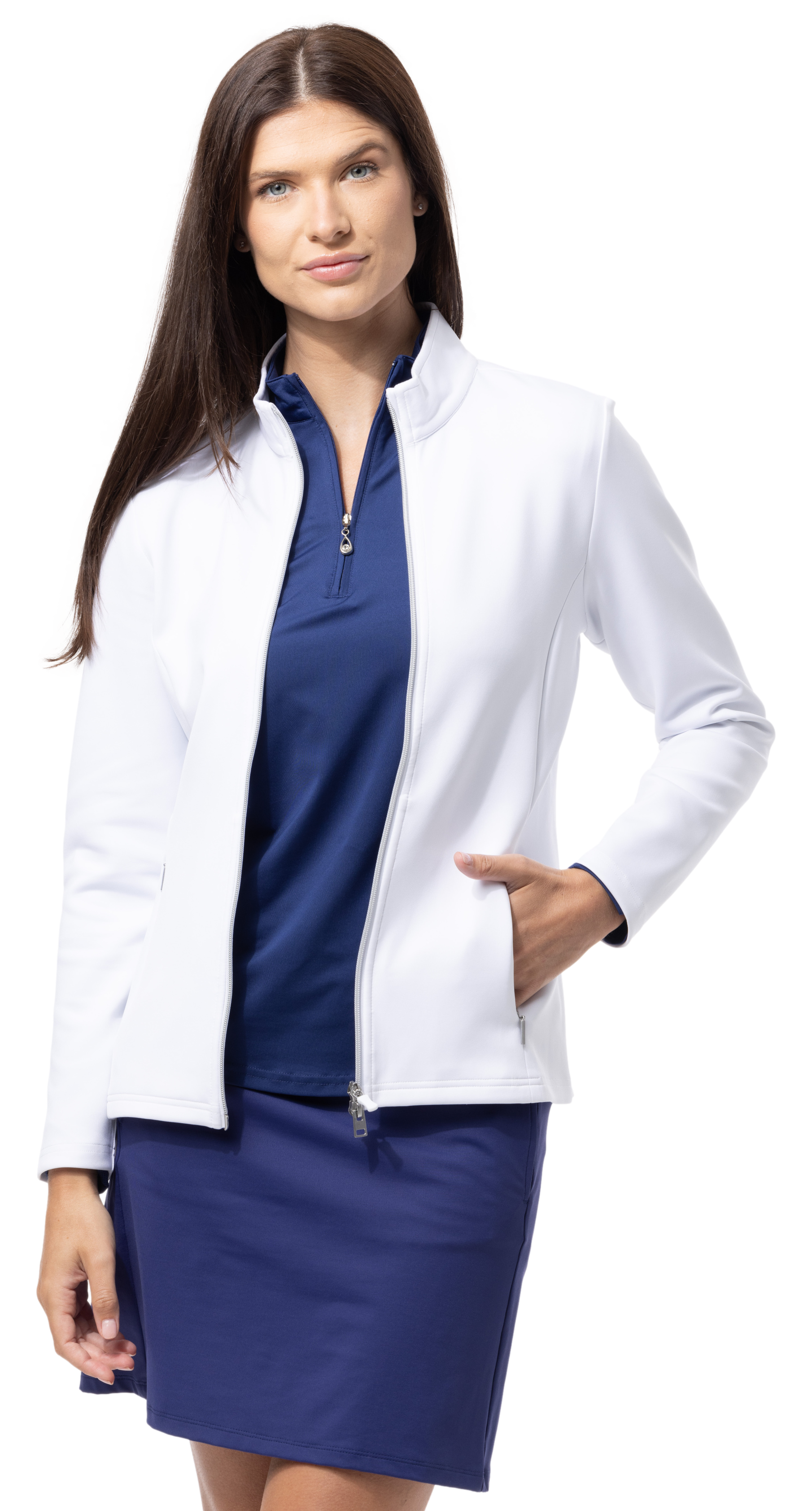 SOLLAYER DOUBLE ZIP JACKET. WHITE. 900513 - SanSoleil