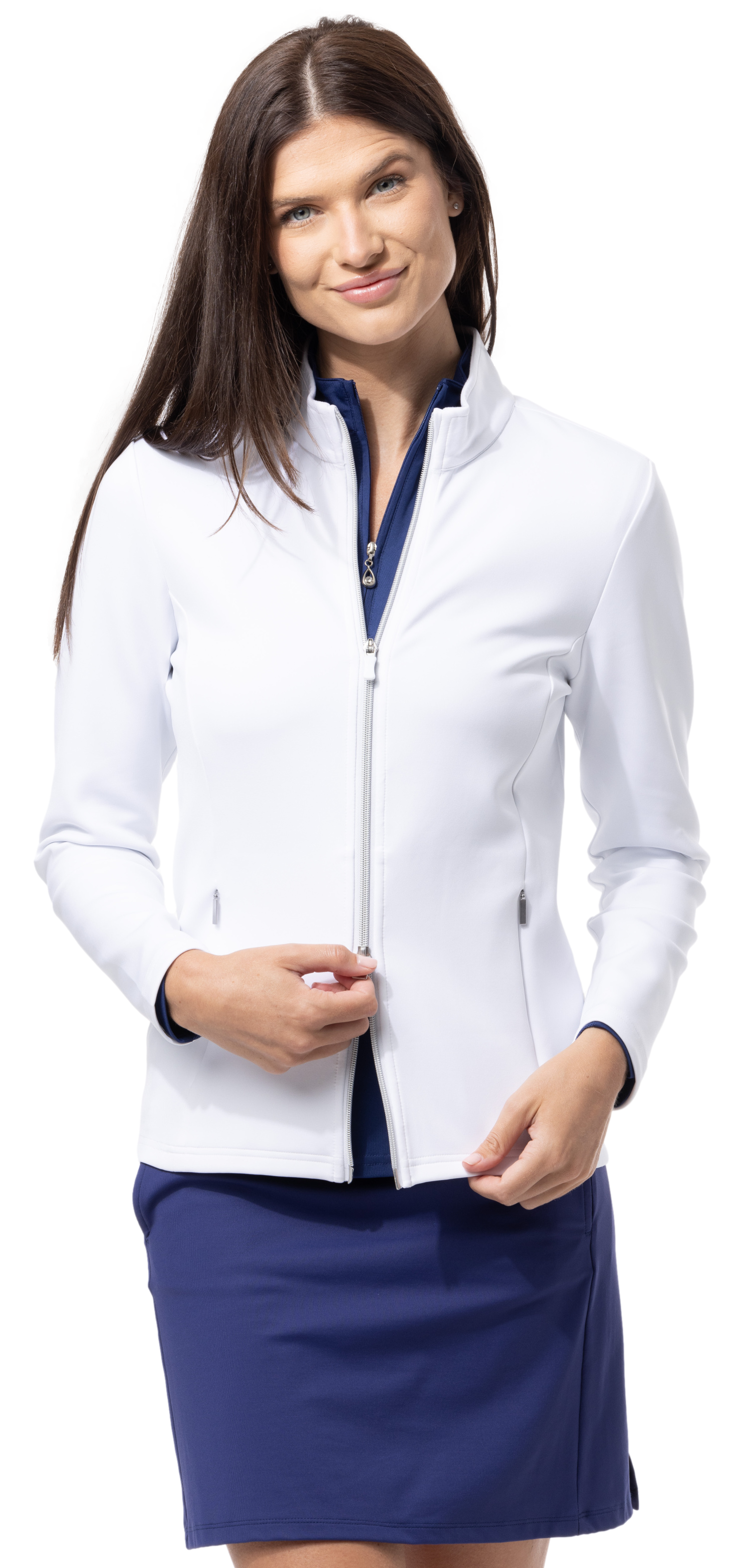 SOLLAYER DOUBLE ZIP JACKET. WHITE. 900513 - SanSoleil