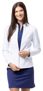 SOLLAYER DOUBLE ZIP JACKET. WHITE. 900513 - SanSoleil